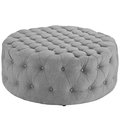 Modway 16.5 H x 40 W x 40 L in. Amour Upholstered Fabric Ottoman, Light Gray EEI-2225-LGR